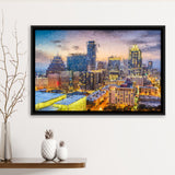 Austin Downtown Framed Canvas Prints Wall Art Decor - Paiting Canvas, Art Prints, Floating Frame
