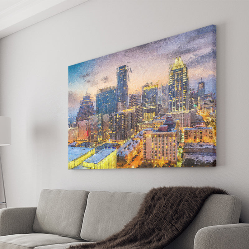 Austin Downtown Canvas Prints Wall Art Decor - Paiting Canvas, Art Prints, Wall Decor, For Sale