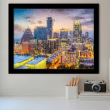 Austin Downtown Framed Art Prints Wall Decor - Painting Prints, Framed Picture, Home Decor