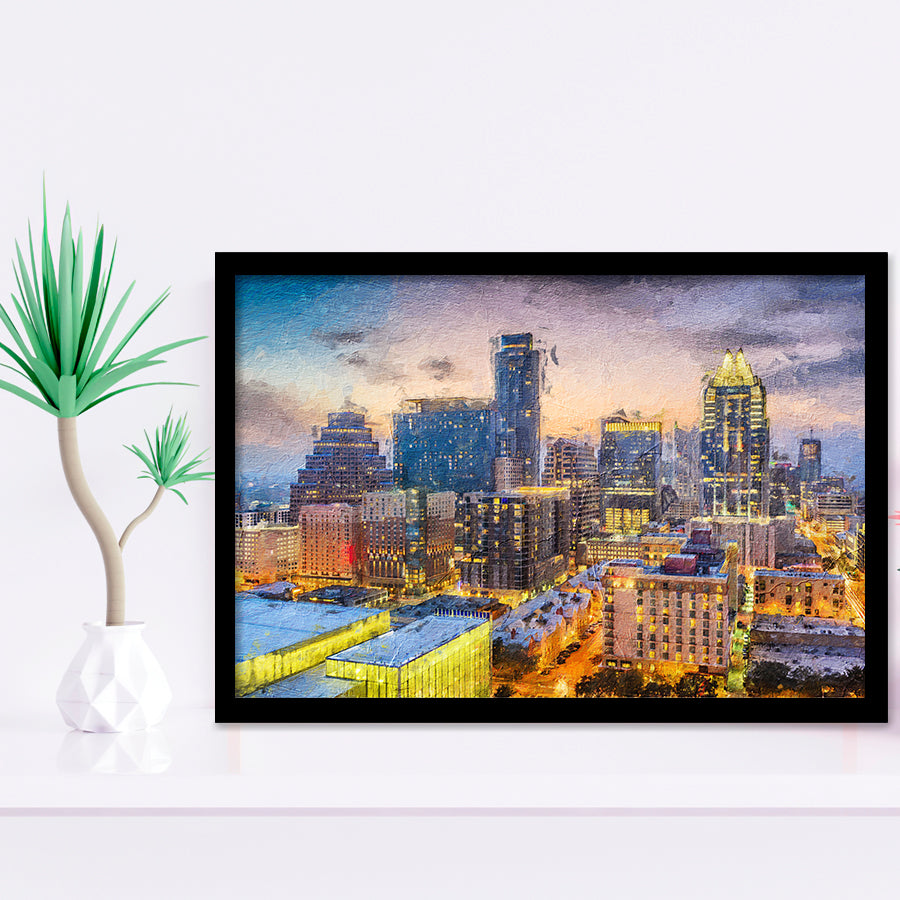 Austin Downtown Framed Art Prints Wall Decor - Painting Prints, Framed Picture, Home Decor
