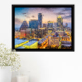 Austin Downtown Framed Canvas Prints Wall Art Decor - Paiting Canvas, Art Prints, Floating Frame