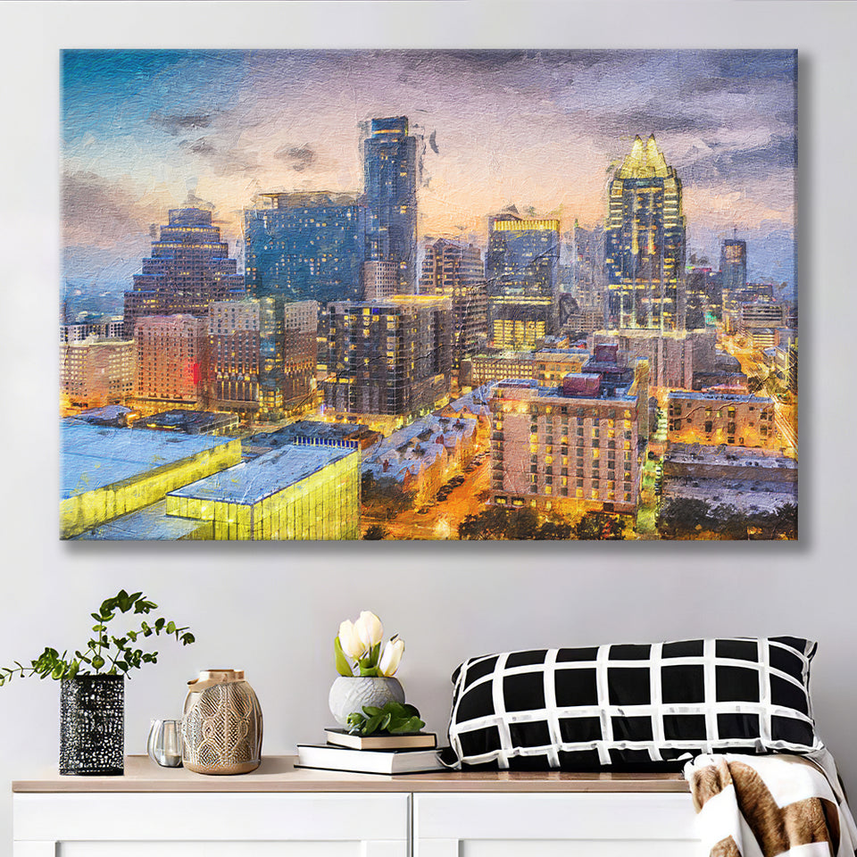 Austin Downtown Canvas Prints Wall Art Decor - Paiting Canvas, Art Prints, Wall Decor, For Sale