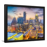 Austin Downtown Framed Art Prints Wall Decor - Painting Prints, Framed Picture, Home Decor