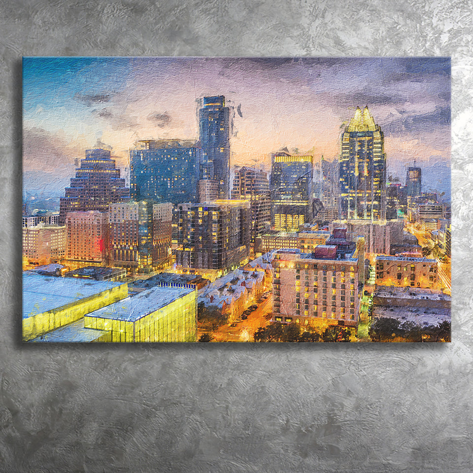 Austin Downtown Canvas Prints Wall Art Decor - Paiting Canvas, Art Prints, Wall Decor, For Sale