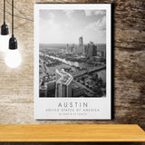 Austin, Usa Black And White Art Canvas Prints Wall Art Home Decor