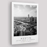 Austin, Usa Black And White Art Canvas Prints Wall Art Home Decor