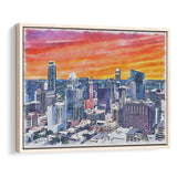 Austin Watercolor Austin Texas, Sport Art Prints Fan Gift, Framed Canvas Prints Wall Art Decor