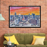 Austin Watercolor Austin Texas, Sport Prints Fan Gift, Framed Art Prints Wall Art Decor