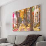 Autumn Alleyway Philadelphia Pennsylvania Usa City Art Watercolor Canvas Prints Wall Art Home Decor, Large Canvas