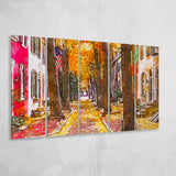 Autumn Alleyway Philadelphia Pennsylvania Usa 5 Pieces Extra Large Canvas Prints Wall Art Home Decor