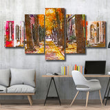 Autumn Alleyway Philadelphia Pennsylvania Usa 5 Pieces Mixed Canvas Prints Wall Art Home Decor