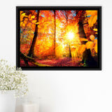 Autumn Forest Framed Canvas Prints Wall Art Decor, Framed Picture, Floating Frame