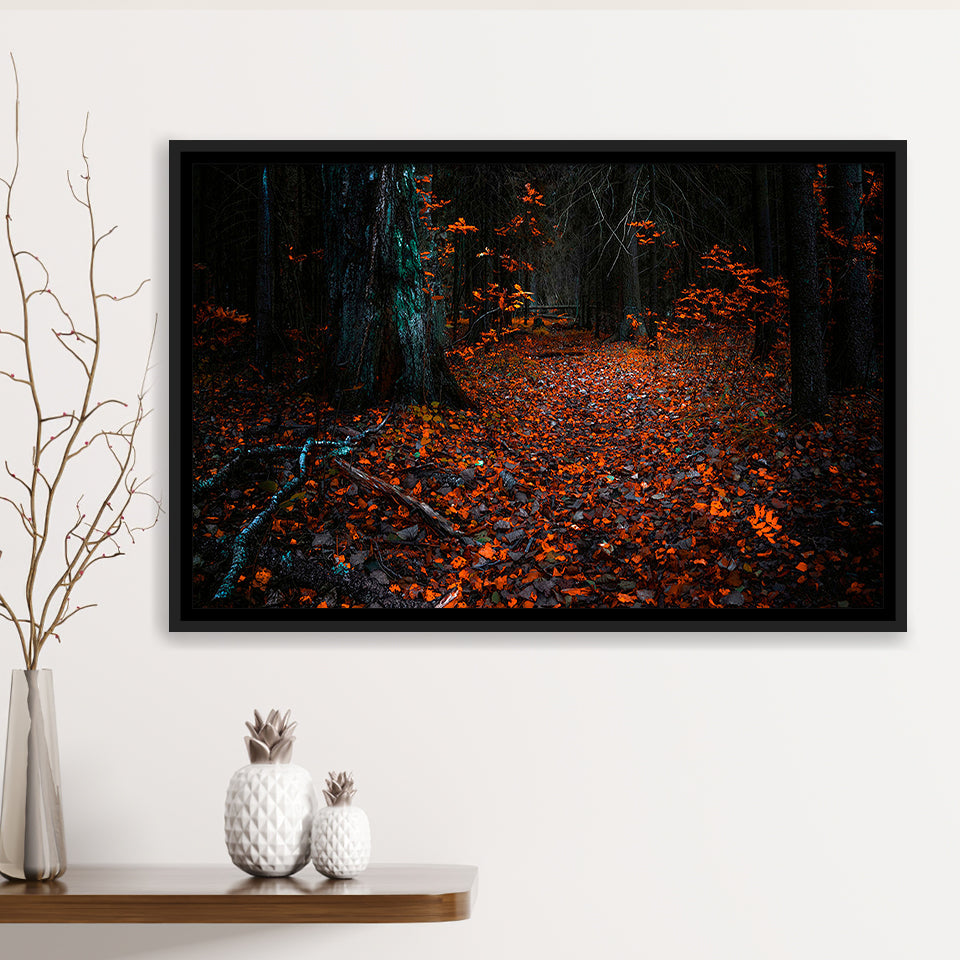 Autumn Forest 1 Framed Canvas Prints Wall Art Decor, Framed Picture, Floating Frame