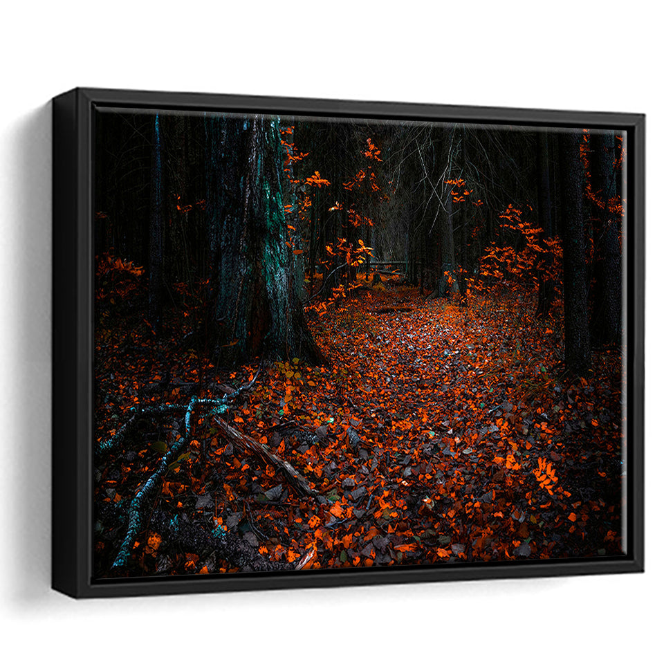Autumn Forest 1 Framed Canvas Prints Wall Art Decor, Framed Picture, Floating Frame