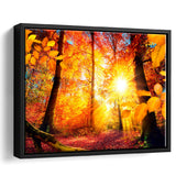 Autumn Forest Framed Canvas Prints Wall Art Decor, Framed Picture, Floating Frame