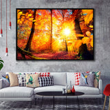 Autumn Forest Framed Canvas Prints Wall Art Decor, Framed Picture, Floating Frame