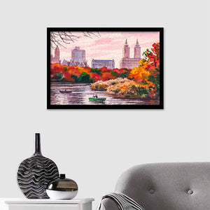 Autumn New York Central Park Framed Wall Art - Framed Prints, Art Prints, Print for Sale, Painting Prints