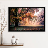 Autumn Oak Tree Nature Foliage Forest Orange Leaves Landscape Framed Canvas Prints Wall Art Decor, Framed Picture