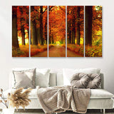 Autumn Season 5 Pieces B Canvas Prints Wall Art - Painting Canvas, Multi Panels,5 Panel, Wall Decor
