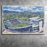 Autzen Stadium Oregon Football Stadium Watercolor Football, Sport Art Prints Fan Gift, Canvas Prints Wall Art Decor