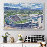 Autzen Stadium Oregon Football Stadium Watercolor Football, Sport Art Prints Fan Gift, Canvas Prints Wall Art Decor