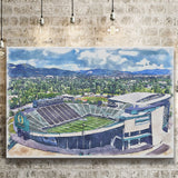 Autzen Stadium Oregon Football Stadium Watercolor Football, Sport Art Prints Fan Gift, Canvas Prints Wall Art Decor