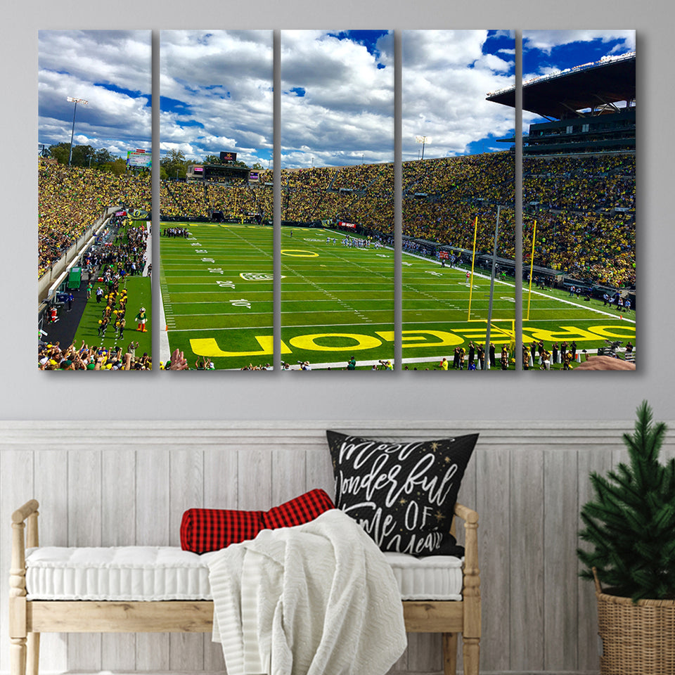 Autzen Stadium Field, Stadium Canvas, Sport Art, Gift for him, Multi Panels B, Canvas Prints Wall Art Decor