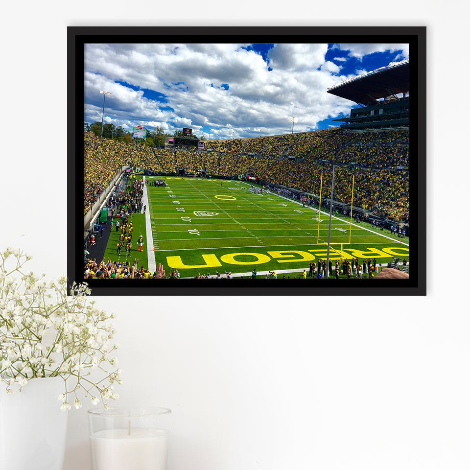 Autzen Stadium Field, Stadium Canvas, Sport Art, Gift for him, Framed Canvas Prints Wall Art Decor, Framed Picture
