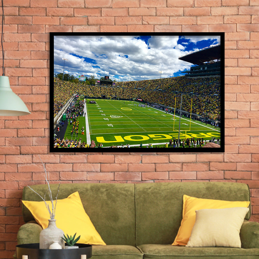 Autzen Stadium Field, Stadium Canvas, Sport Art, Gift for him, Framed Art Prints Wall Art Decor, Framed Picture