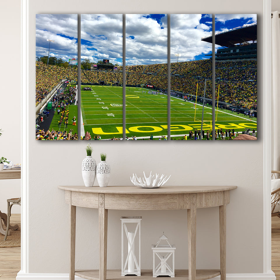 Autzen Stadium Field, Stadium Canvas, Sport Art, Gift for him, Multi Panels B, Canvas Prints Wall Art Decor