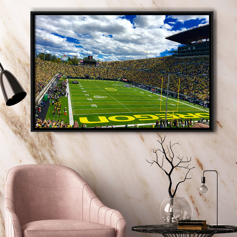 Autzen Stadium Field, Stadium Canvas, Sport Art, Gift for him, Framed Canvas Prints Wall Art Decor, Framed Picture