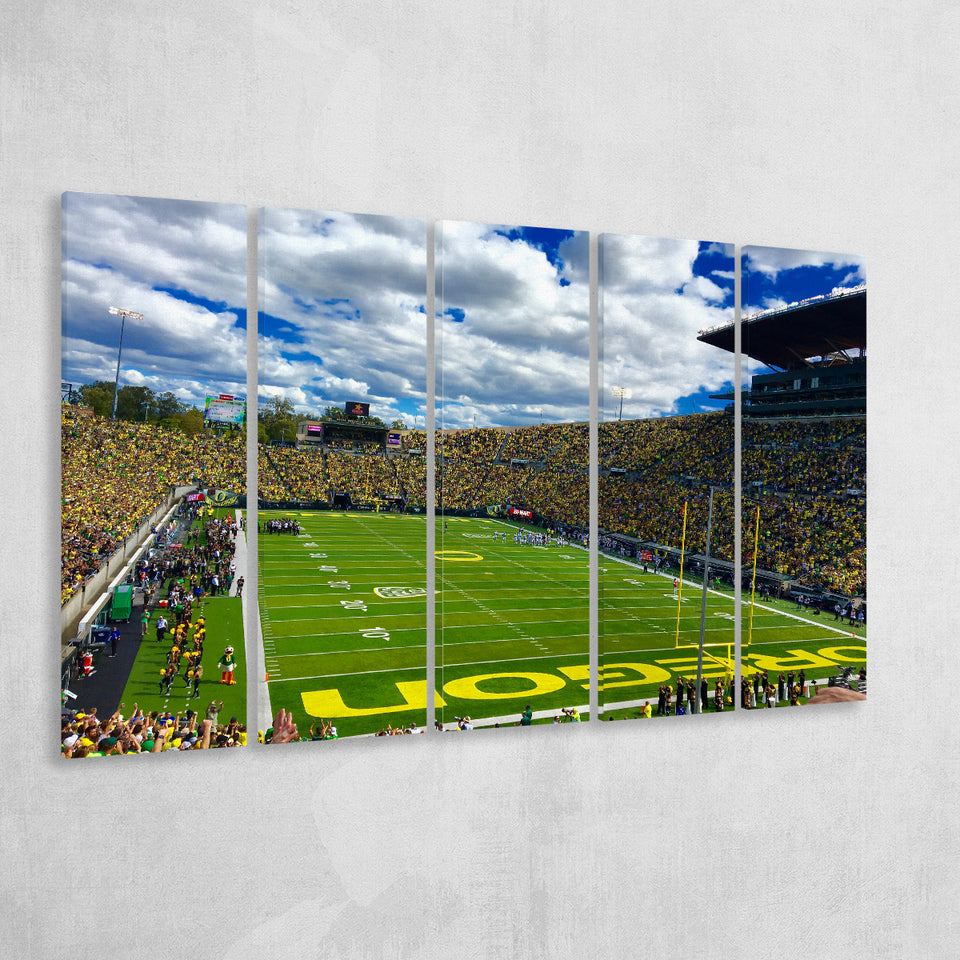 Autzen Stadium Field, Stadium Canvas, Sport Art, Gift for him, Multi Panels B, Canvas Prints Wall Art Decor
