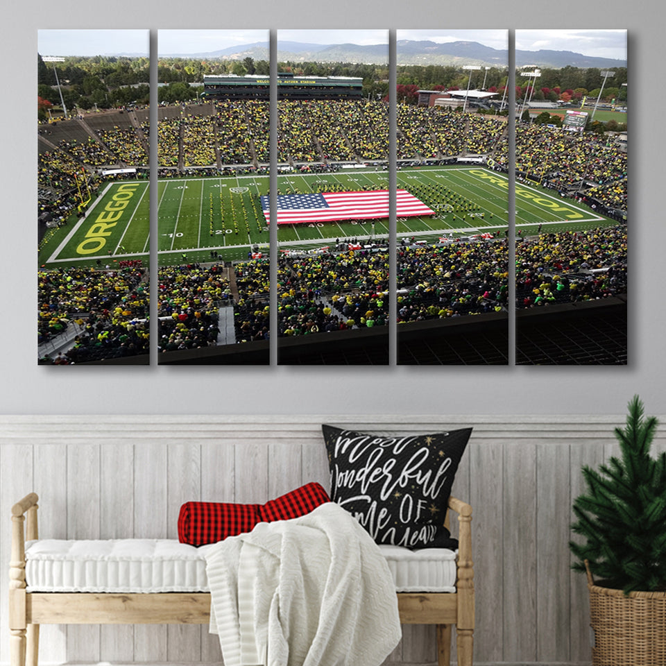 Autzen Stadium Interior, Stadium Canvas, Sport Art, Gift for him, Multi Panels B, Canvas Prints Wall Art Decor