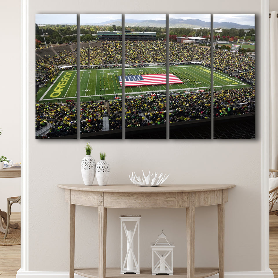 Autzen Stadium Interior, Stadium Canvas, Sport Art, Gift for him, Multi Panels B, Canvas Prints Wall Art Decor