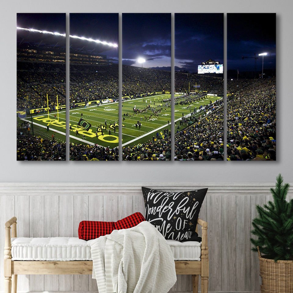 Autzen Stadium Oregon, Stadium Canvas, Sport Art, Gift for him,100 Multi Panels B, Canvas Prints Wall Art Decor