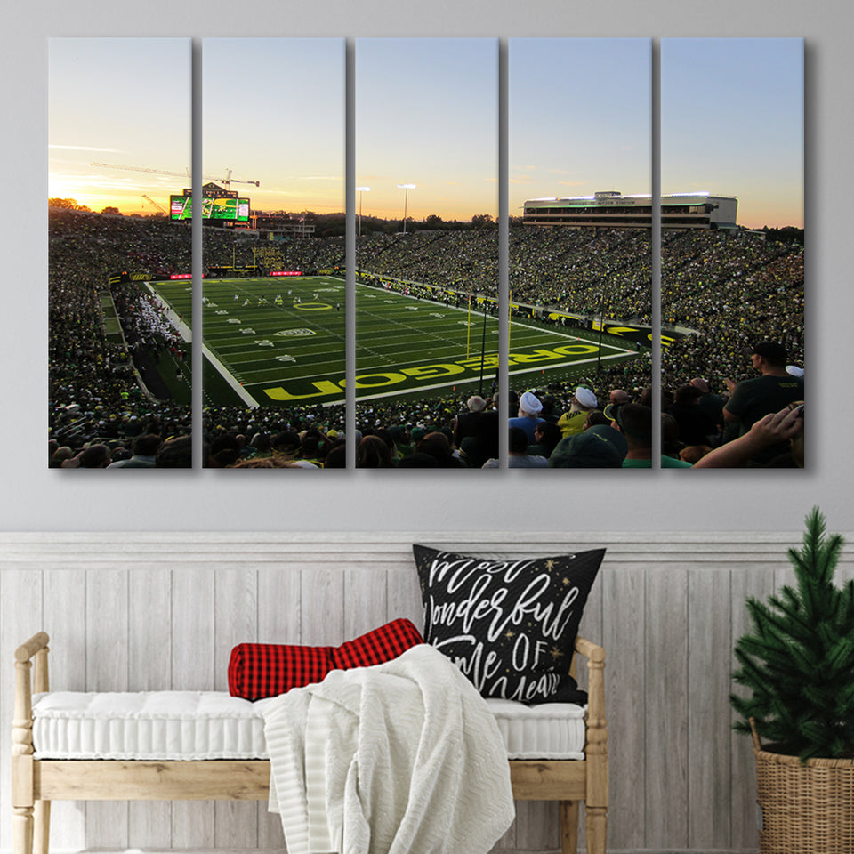 Autzen Stadium Oregon, Stadium Canvas, Sport Art, Gift for him, Multi Panels B, Canvas Prints Wall Art Decor