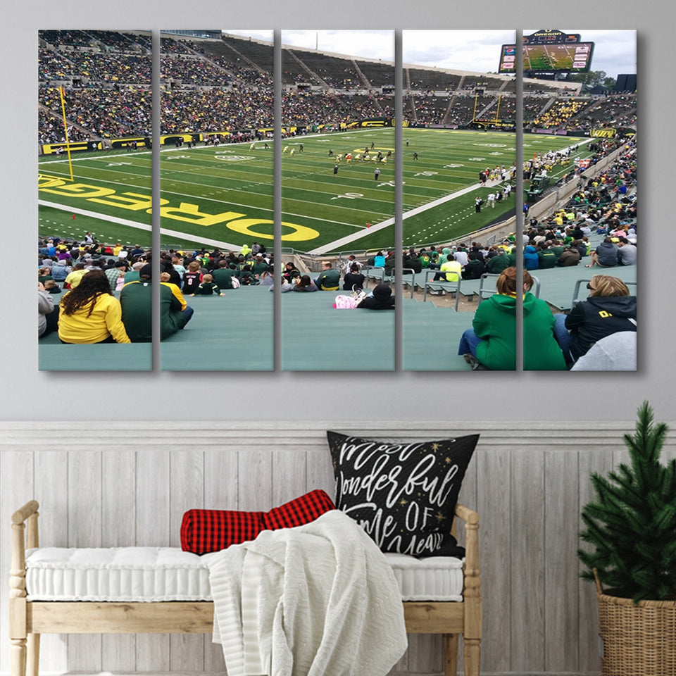 Autzen Stadium Section, Stadium Canvas, Sport Art, Gift for him, Multi Panels B, Canvas Prints Wall Art Decor