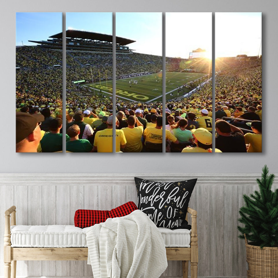Autzen Stadium, Stadium Canvas, Sport Art, Gift for him, Multi Panels B, Canvas Prints Wall Art Decor