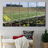Autzen Stadium Wall Art Oregon Ducks Stadium Canvas Prints American,Multi Panels B,Sport Stadium Art Prints, Fan Gift