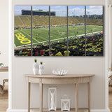 Autzen Stadium Wall Art Oregon Ducks Stadium Canvas Prints American,Multi Panels B,Sport Stadium Art Prints, Fan Gift