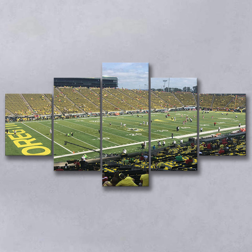 Autzen Stadium Wall Art Oregon Ducks Stadium Canvas Prints American,Multi Panels,Sport Stadium Art Prints, Fan Gift