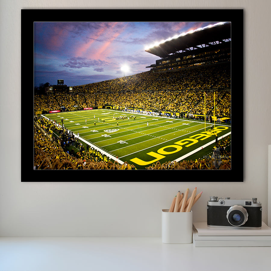 Autzen Stadium in Oregon, Stadium Canvas, Sport Art, Gift for him, Framed Art Prints Wall Art Decor, Framed Picture
