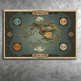 Avatar The Last Airbender World Map Canvas Prints Wall Art - Painting Canvas,Wall Decor,Art Print,Home Decor
