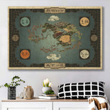 Avatar The Last Airbender World Map Canvas Prints Wall Art - Painting Canvas,Wall Decor,Art Print,Home Decor