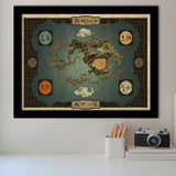 Avatar The Last Airbender World Map Framed Art Print Wall Decor - Painting Art, Framed Picture, Home Decor