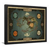 Avatar The Last Airbender World Map Framed Art Print Wall Decor - Painting Art, Framed Picture, Home Decor