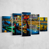 Aveiro, Portugal, Aveiro Painting, Multi Panels, 5 Pieces, Canvas Prints Wall Art Home Decor