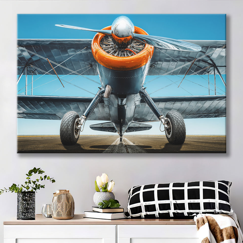 Aviation Biplane Sports Aircraft Mural Canvas Prints Wall Art Decor - Painting Canvas, Art Prints, Ready to Hang
