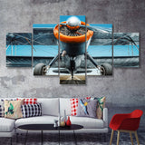 Aviation Biplane Sports Aircraft Mural 5 Piece Canvas Prints Wall Art Decor - Painting Canvas, Multi Panels