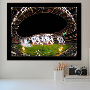 Aviva Stadium Fireworks, Stadium Canvas, Sport Art, Gift for him, Framed Art Prints Wall Art Decor, Framed Picture